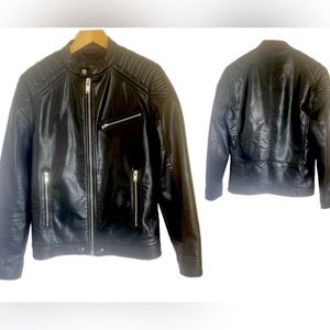 Zara Men’s Faux Leather Biker Jacket (M) - NEW